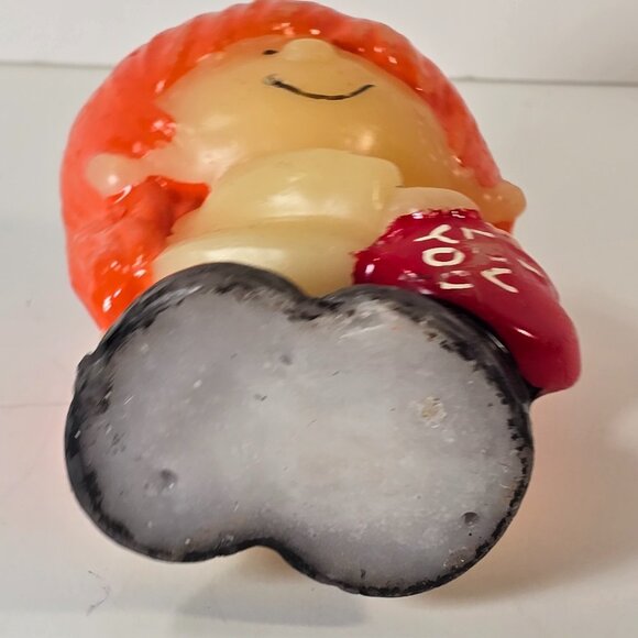 Vintage Figural Candle I Luv You Heart Redhead Retro Valentine Novelty 1970 80s - Picture 6 of 7